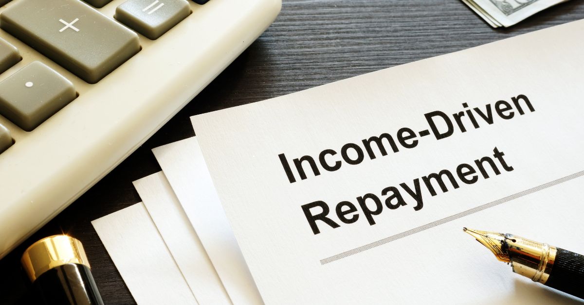 `Income-driven repayment document showing UK student loan repayment terms and conditions`